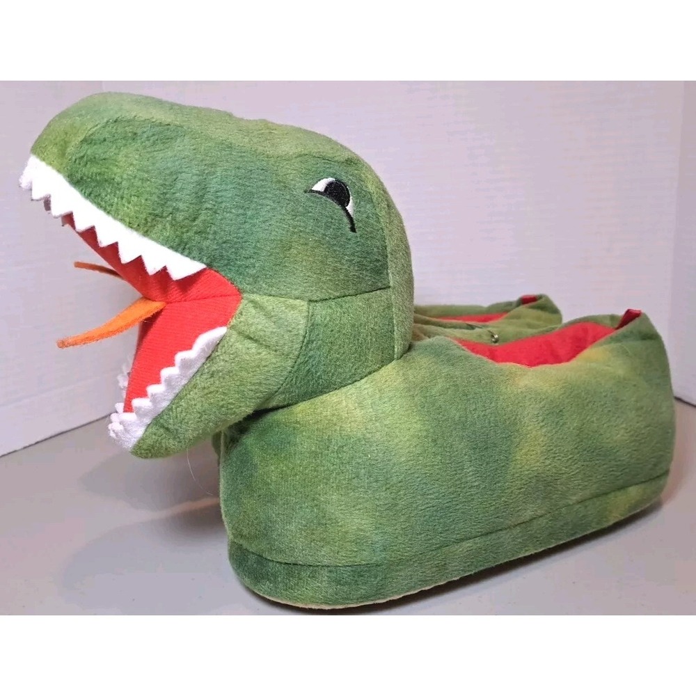 Old Navy Unisex Faux Fur T-Rex Critter Slippers Kids Dinosaur‎ Animal XL 3-4
